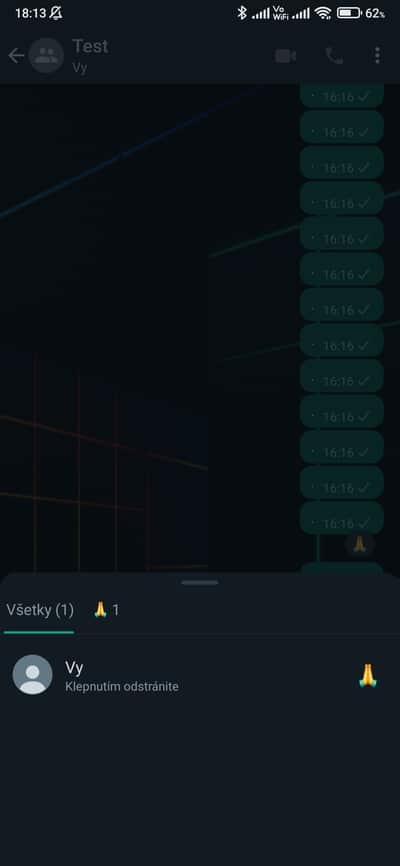 whatsapp zoznam reakcií