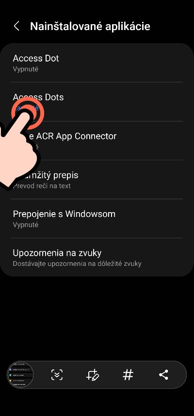 zjednodusenie ovladania_2_zapnute upozornenia ked aplikacia pristupuje ku kamere