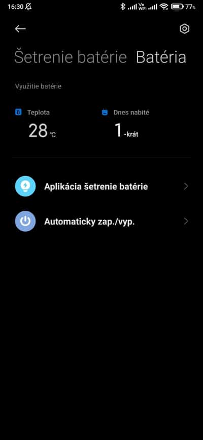 MIUI teplota batérie