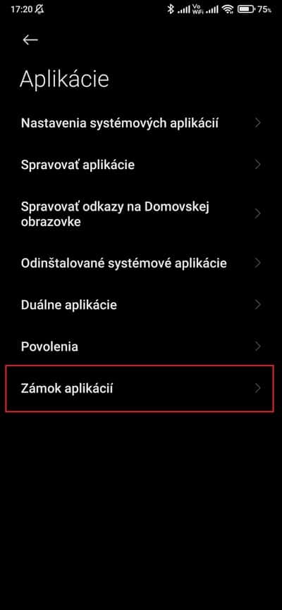 MIUI zámok aplikácií