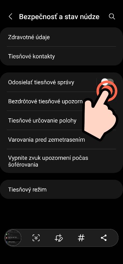 SOS funkcia Samsung smartfon_2