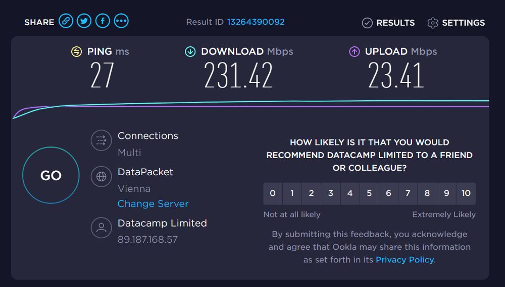 Surfshark VPN_recenzia_rychlost servera a odozva