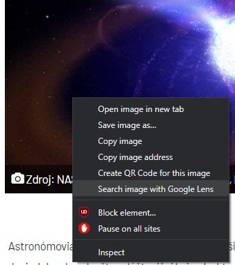 chrome vyhľadávanie google lens