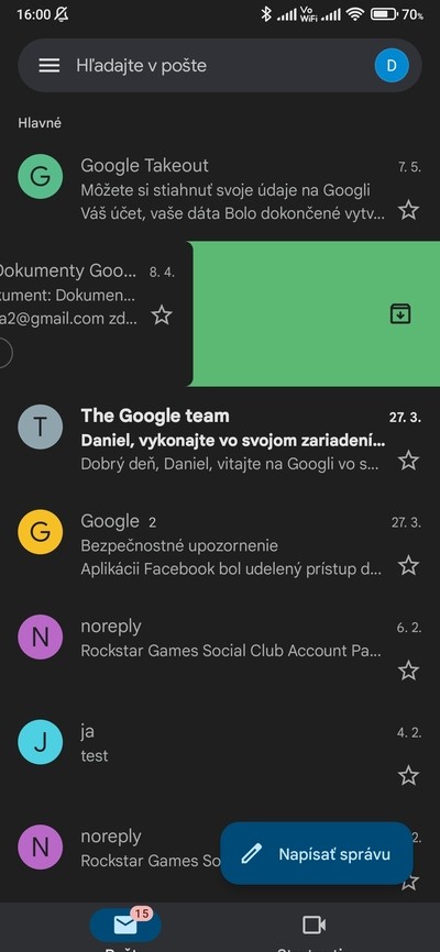 gmail archivovať
