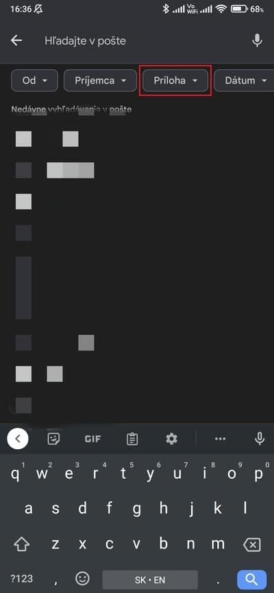 gmail hľadanie podľa prílohy 1