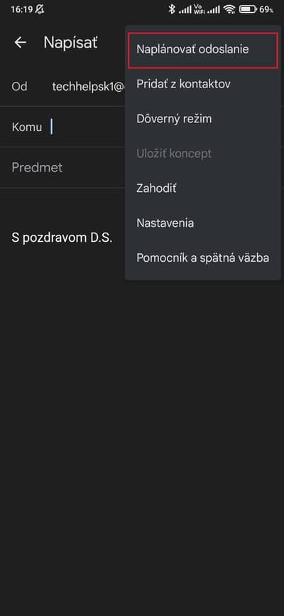 gmail naplánovanie odoslania 1