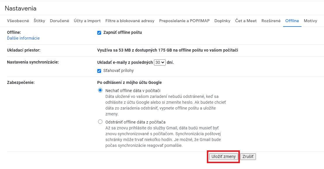 gmail offline pošta 2