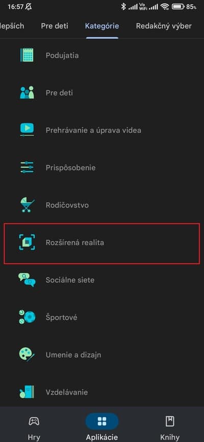 google play rozšírená realita