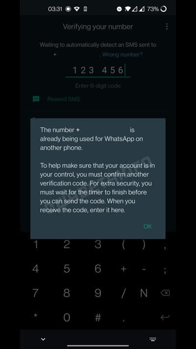 whatsapp druhy overovaci kod pri prihlaseni sa do uctu
