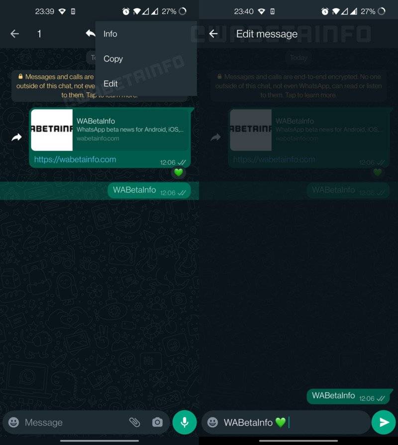 whatsapp funkcia upravy odoslanej spravy