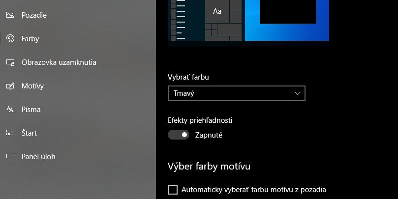 windows tmavý režim