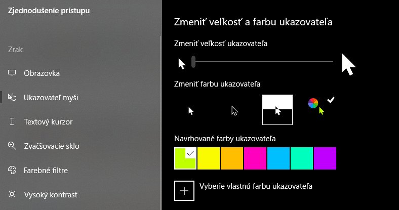 windows ukazovateľ myši