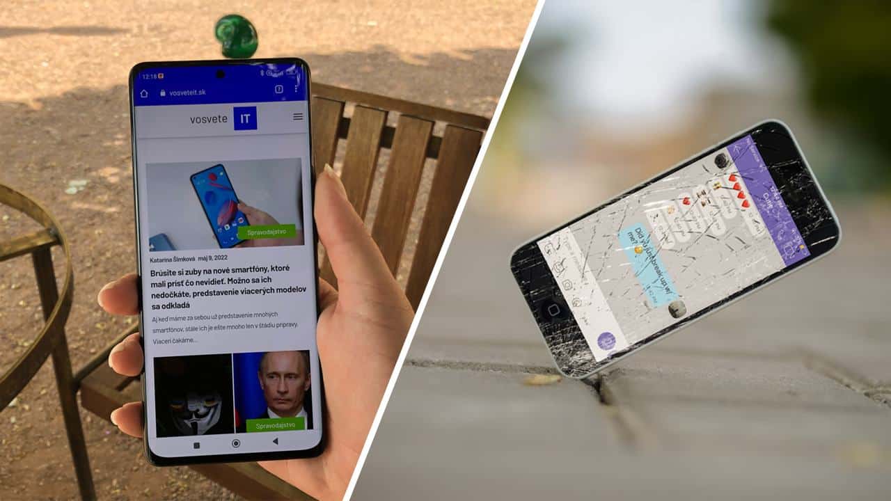Nový a rozbitý smartfón