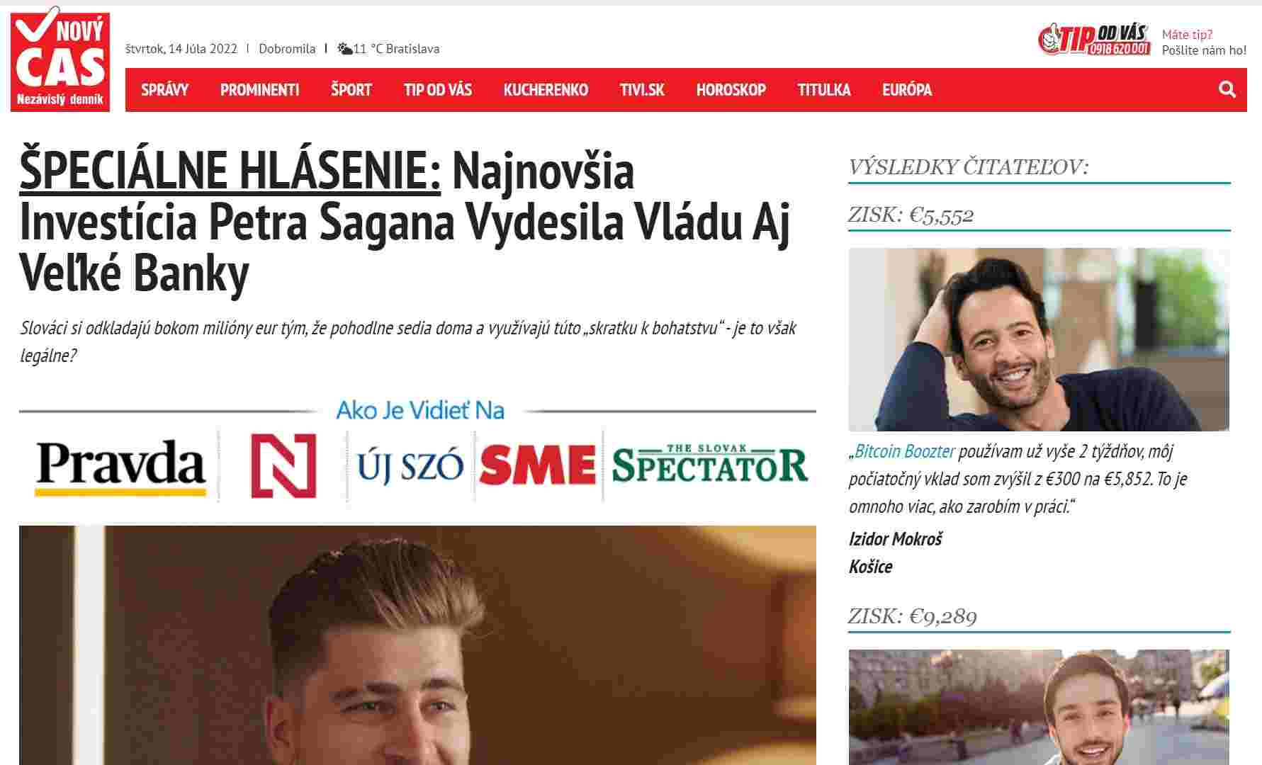 Podvodna stranka Peter Sagan rozhovor Novy cas