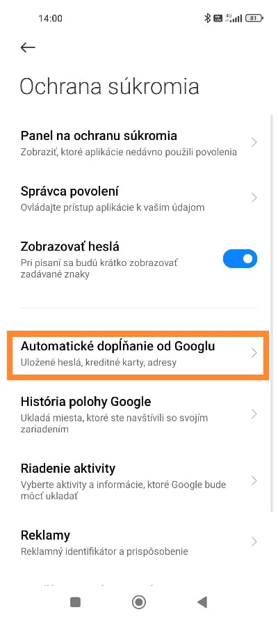 automatické dopĺňanie Google