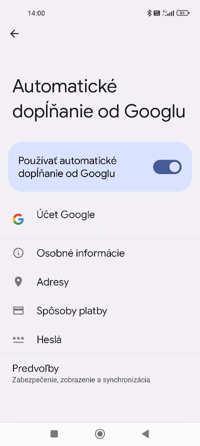 automatické dopĺňanie Google