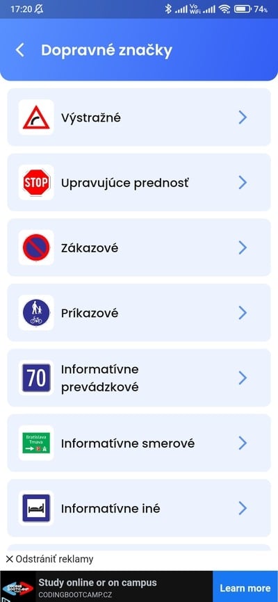 autoškola značky