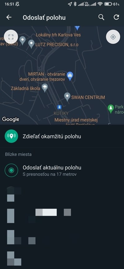 whatsapp poloha