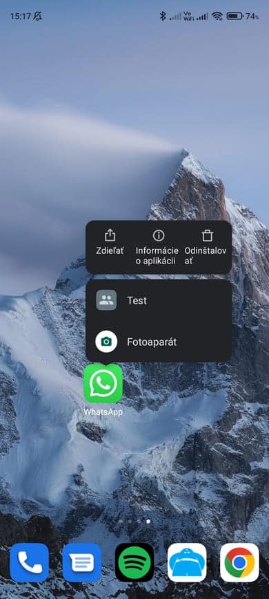 whatsapp rýchle menu