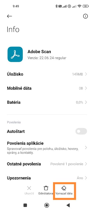 aplikácie vymazanie cache