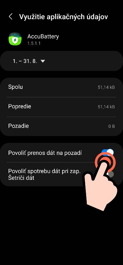 obmedzenie spotreby dat na pozadi