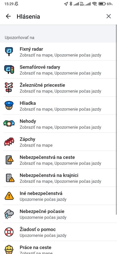 waze hlásenia