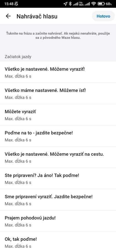 waze nahrávanie hlasu