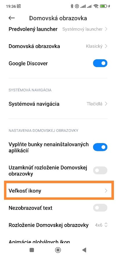 Domovská obrazovka úprava Xiaomi