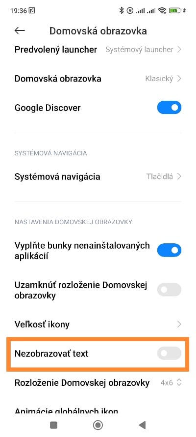 Domovská obrazovka úprava Xiaomi
