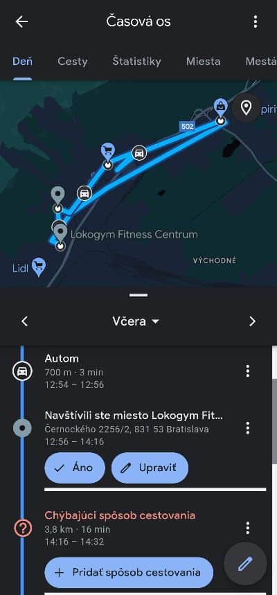 Google Mapy casova OS