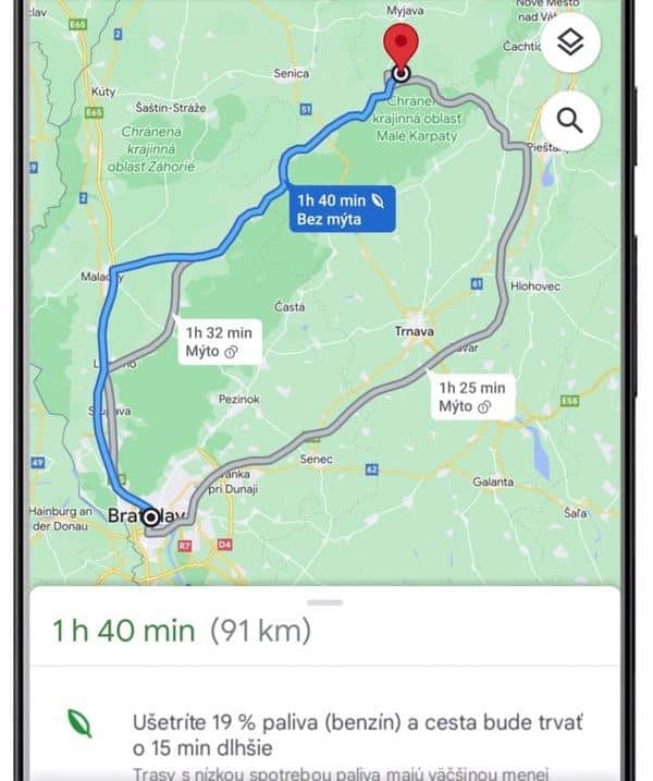 Google Mapy eko