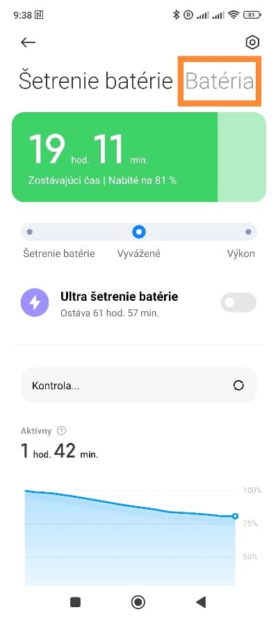 Optimalizované nabíjanie šetriť batériu MIUI