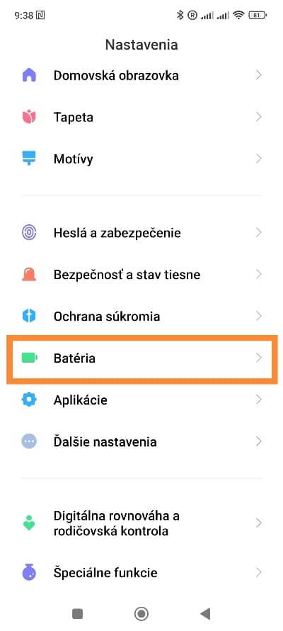 Optimalizované nabíjanie šetriť batériu MIUI