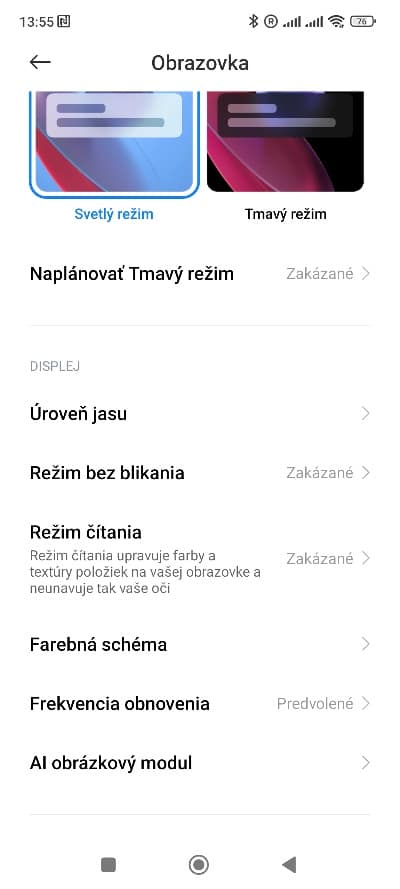 Xiaomi obrazovka úpravy