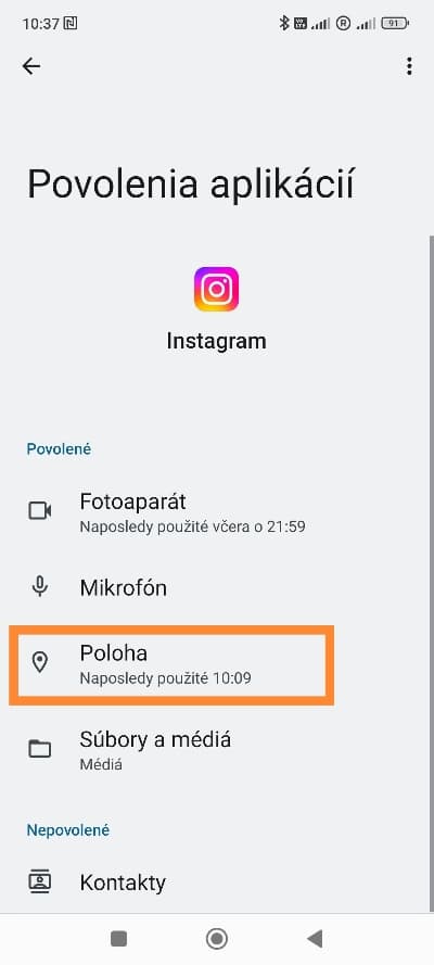 Zákaz prístupu k presnej polohe aplikácií