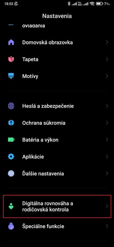 android digitálna rovnováha 1