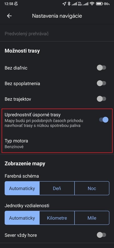mapy nastavenia navigácie 2