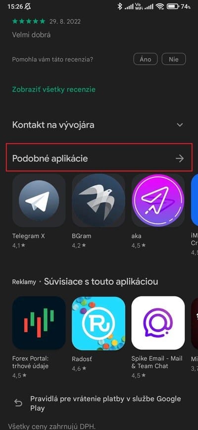podobné aplikácie obchod play