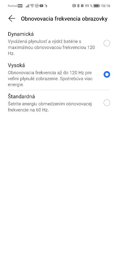 Honor 70 frekvencia displeja