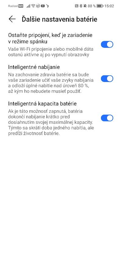 Honor 70 funkcie na setrenie baterie