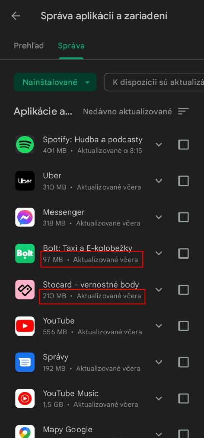 Kedy bola aplikacia aktualizovana