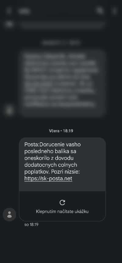 Podvodna SMS_poplatok posta