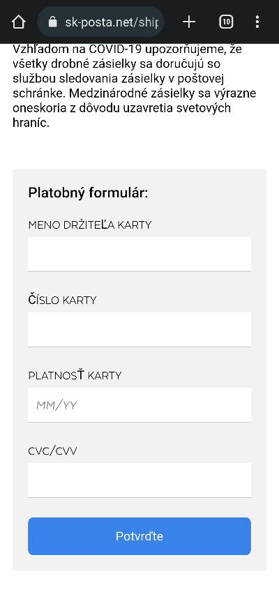 Podvodna SMS_poplatok posta_3