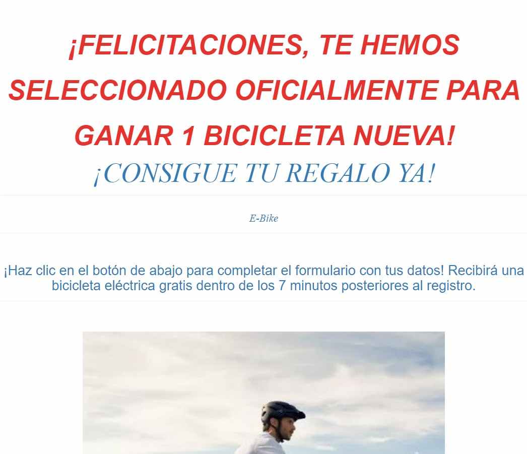 falosna webova stranka e-bike