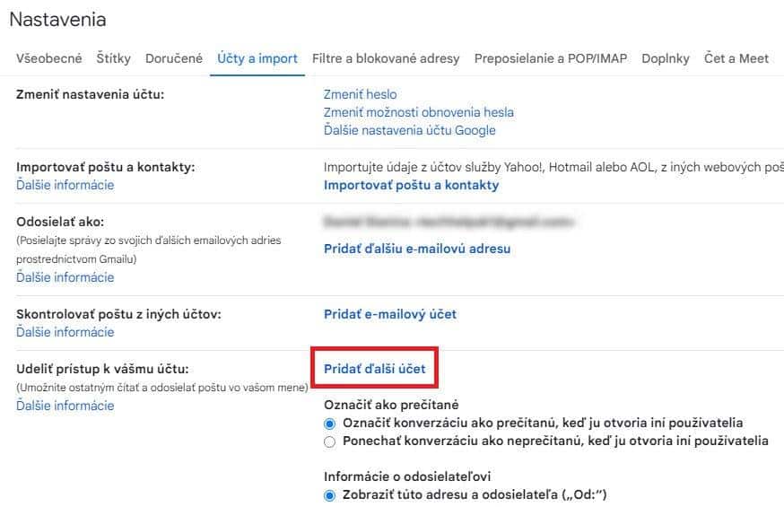 gmail pridať účet