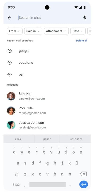gmail vyhladavanie v chate