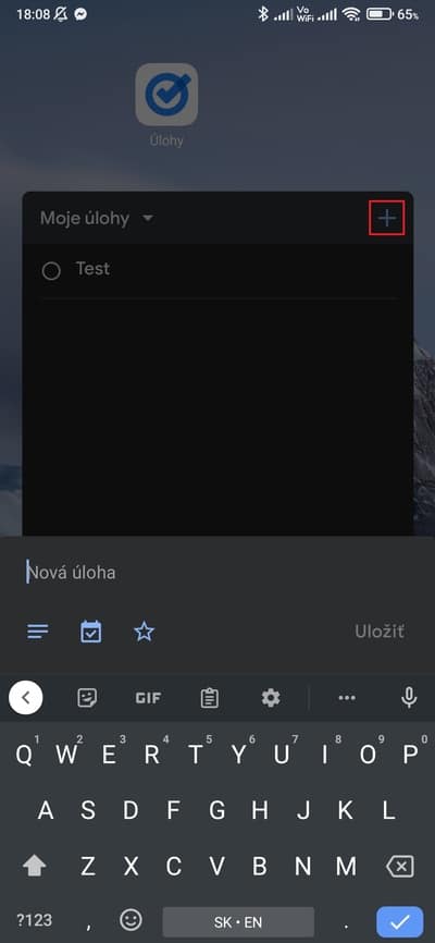 google úlohy widget 2