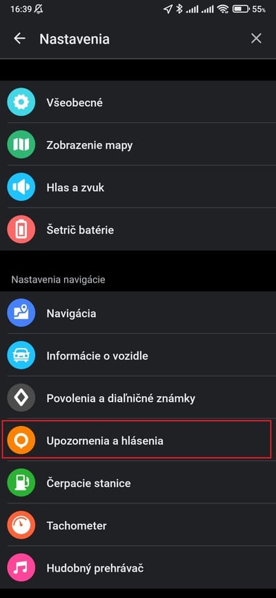 waze upozornenia a hlásenia