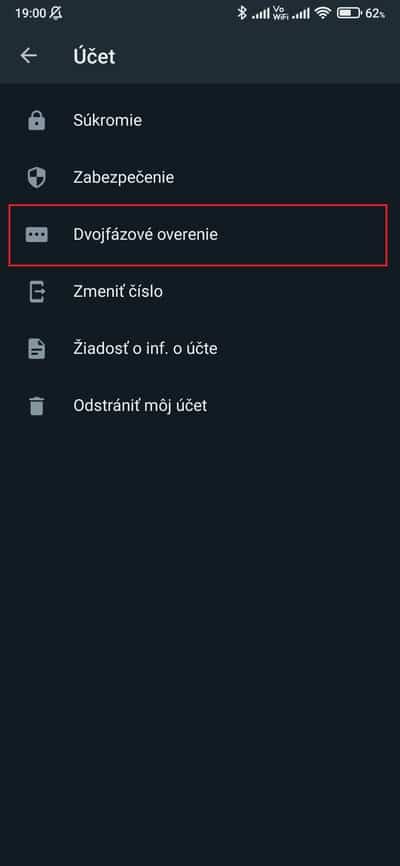 whatsapp dvojfázové overenie