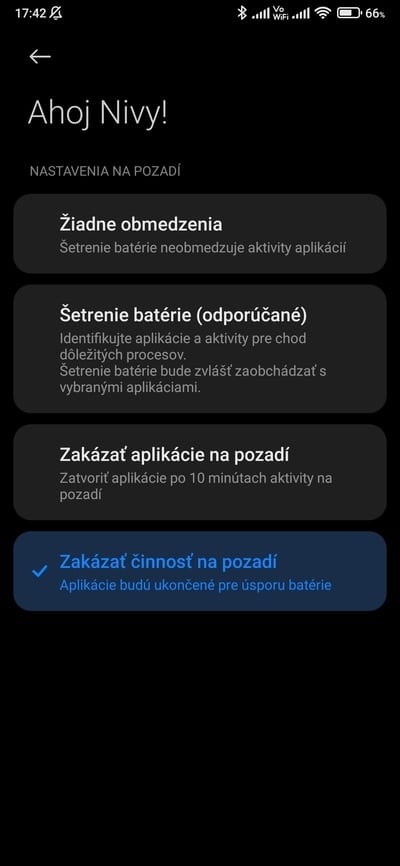 xiaomi činnosť na pozadí